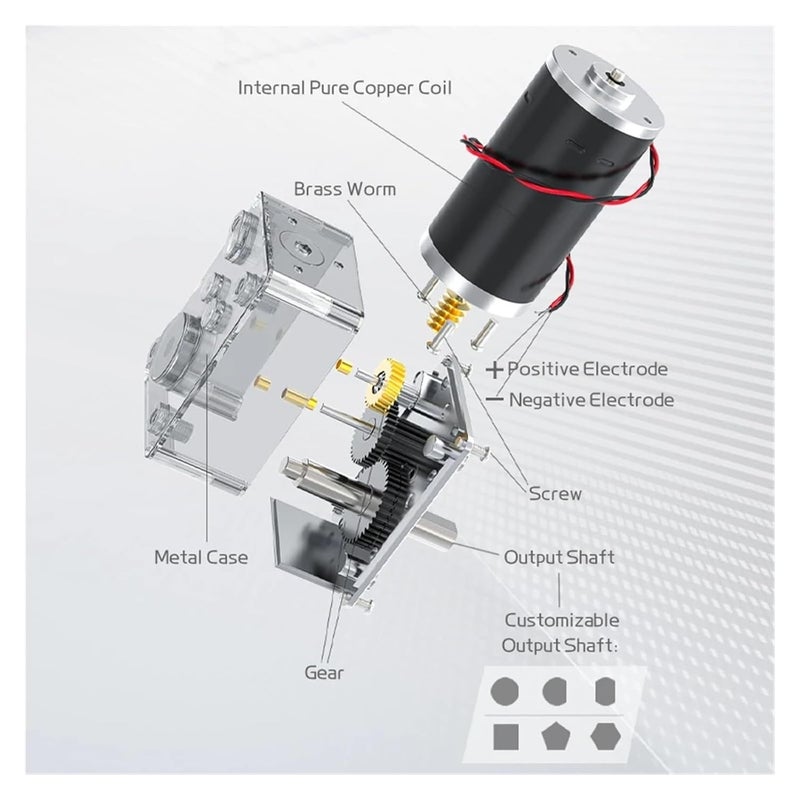 12V 80RPM Worm Gear DC Electronic Starter Adjustable Speed Reverse Self Locking Motor - Image 4